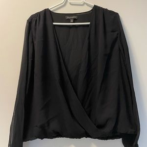 Black Banana Republic Faux Wrap Blouse